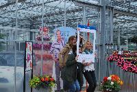   -- From Sakata Ornamentals Spring Trials 2016:  Guests enjoy the “Selfie Station” where visitors could get a selfie or group photo with a cut-out of P Allen Smith, celebrating Home Grown Vegetables and the 10 Year Anniversary of SunPatiens® Impatiens.