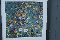 Inspire Deluxxe® Pansy  -- On the wall @ Benary® Spring Trials 2016: an artist rendition inspired by Klimt: Inspire Deluxxe® Pansies.