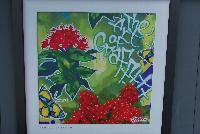 Graffiti® Pentas lanceolata  -- On the wall @ Benary® Spring Trials 2016: an artist rendition inspired by Elijah: Graffiti® Pentas.