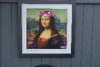 Lollipop® Impatiens  -- On the wall @ Benary® Spring Trials 2016: an artist rendition inspired by Da Vinci: Lollipop® Impatiens.