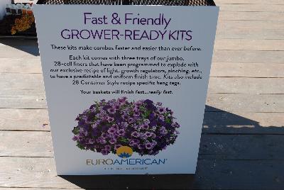 Fast & Friendly Grower-ready Kits: From EuroAmerican Propagators @ Ventura Botanical Gardens, Spring Trials 2015.  Fast & Friendly Grower-ready Kits, making combos faster and easier than ever before.  Each kit contains three trays of jumbo, 28-cell liners that have been progammed to explod