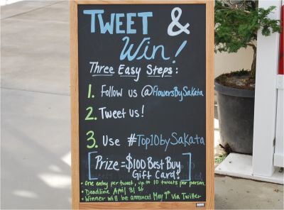 Tweet Sakata by April 31, 2014 for a Chance to Win